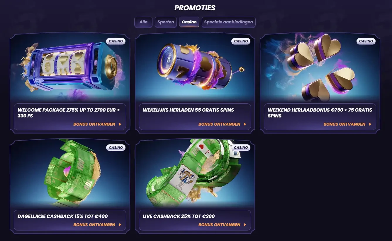 Funbet Casino bonussen en promoties